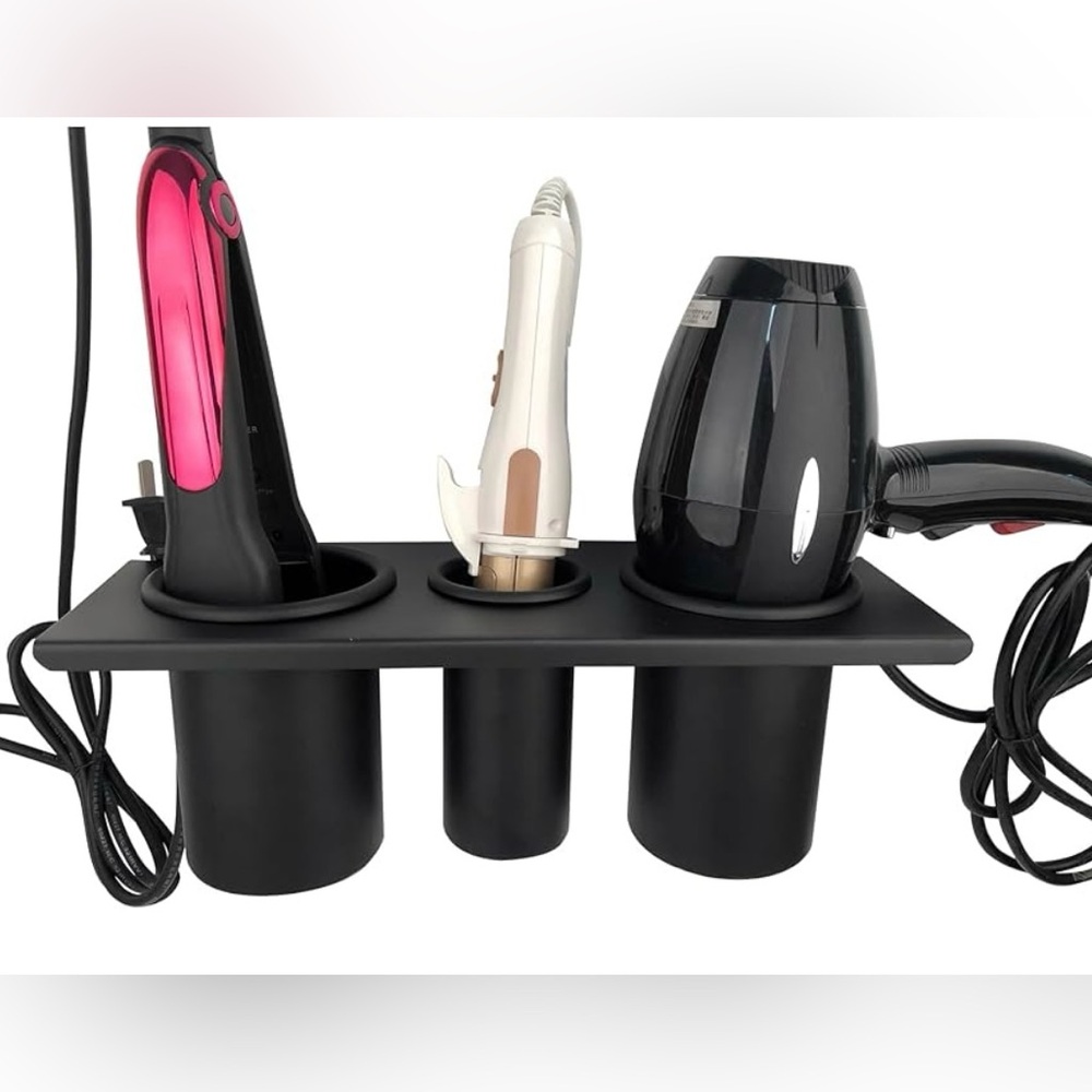 Black Metal Hair Tool Cabinet Wall Mount Holder